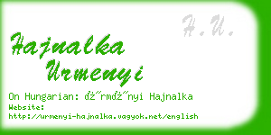 hajnalka urmenyi business card